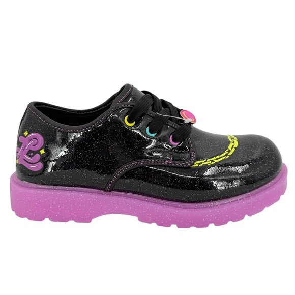 Nickelodeon That Girl Lay Lay Sparkle Glitter Lace-up Black Pink Shoes Sz 3 NWOB - Picture 2 of 12